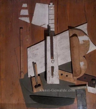  13 - Guitare et bouteille Bass 1913 Kubismus Pablo Picasso